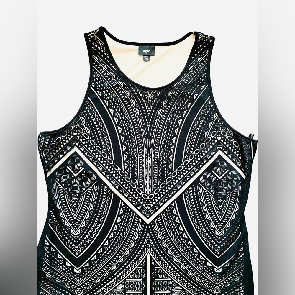 Mossimo Sheer Aztec Overlay Pattern Dress